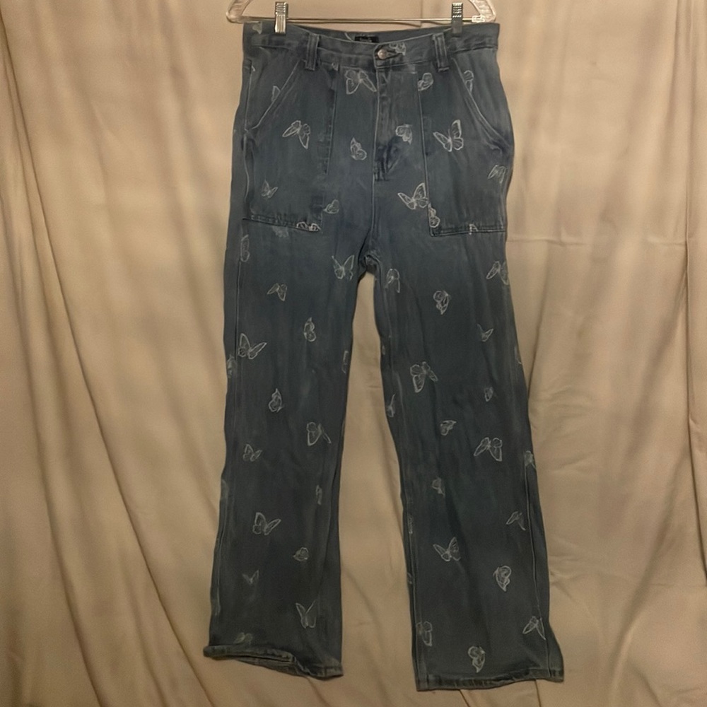 Simple Society High Rise Butterfly Baggy Jeans